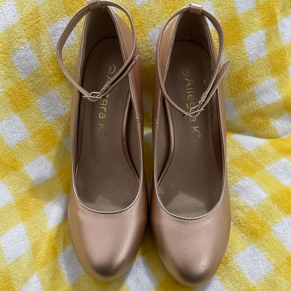 Rose Gold heels with straps